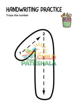 Trace The Number Worksheet for Grade 1