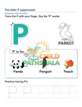 Uppercase Letter P Worksheet for Grade 1