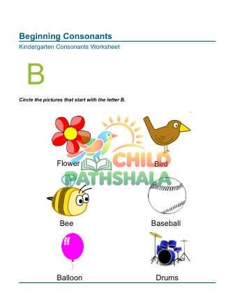 Preview of Beginning Consonants Letter B
