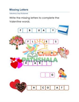 Preview of Valentine Missing Letters