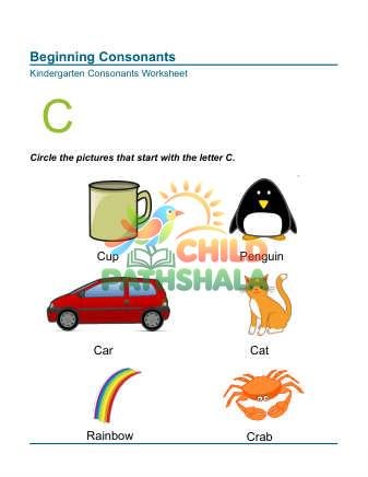 Preview of Beginning Consonants Letter C