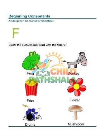 Preview of Beginning Consonants Letter F