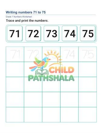 Preview of Write Numbers 71