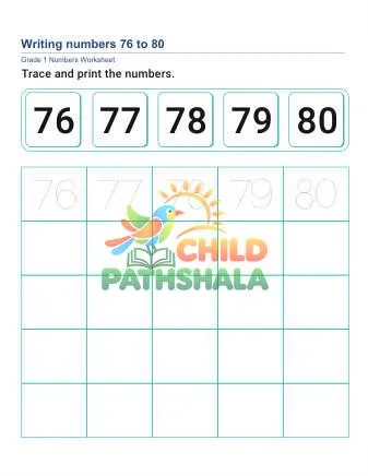 Preview of Write Numbers 76