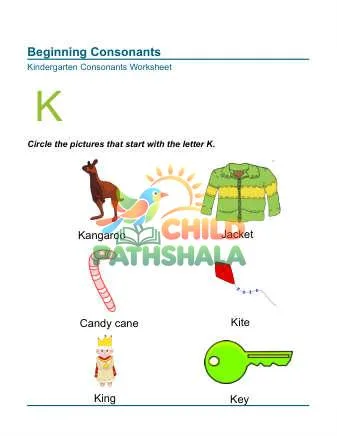 Preview of Beginning Consonants Letter K