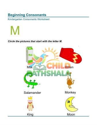 Preview of Beginning Consonants Letter M