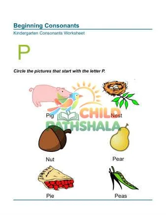 Preview of Beginning Consonants Letter P