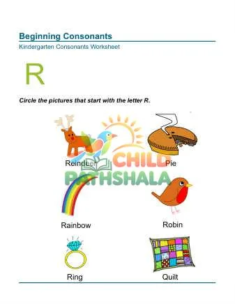 Preview of Beginning Consonants Letter R
