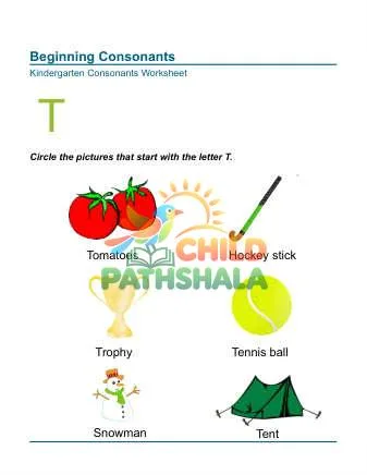 Preview of Beginning Consonants Letter T