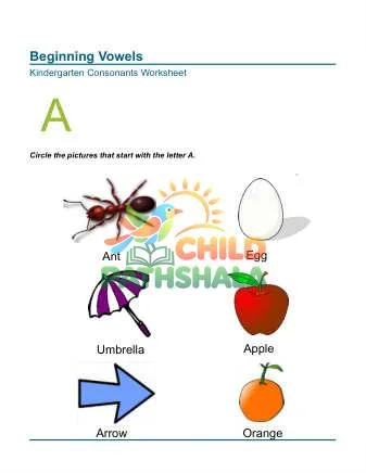 Preview of Beginning Vowels Letter