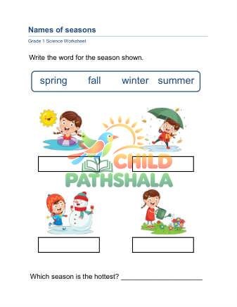 Preview of Seasons Names A