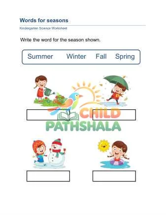 Preview of Seasons Words