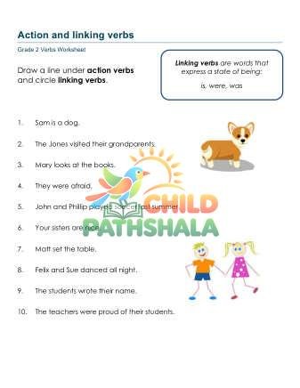 Action Verbs A Worksheet for Grade 2