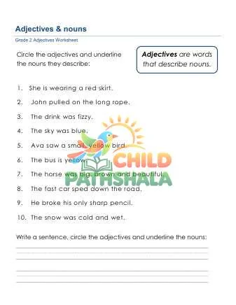 Preview of Adjectives Nouns