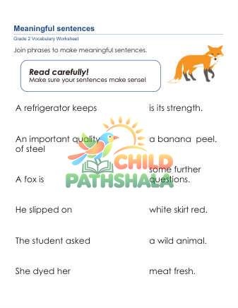 Complete Sentences 3 Worksheet for Grade 2