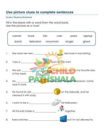 Preview of Complete Sentences Picture Clues
