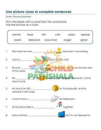 Preview of Complete Sentences Picture Clues