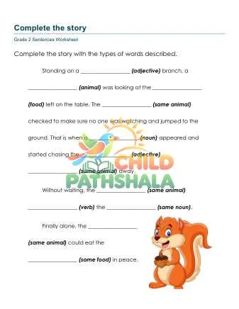 Preview of Fill In Sentences