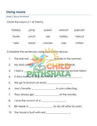 Grammar Worksheet Grade 2 Nouns 2