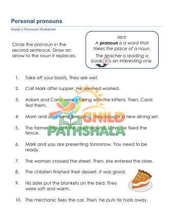 Personal Pronouns A Worksheet for Grade 2