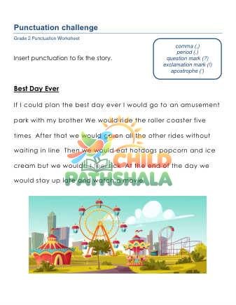 Punctuation B Worksheet for Grade 2