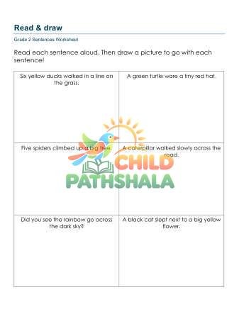 Read Draw Sentences Dev Worksheet for Grade 2