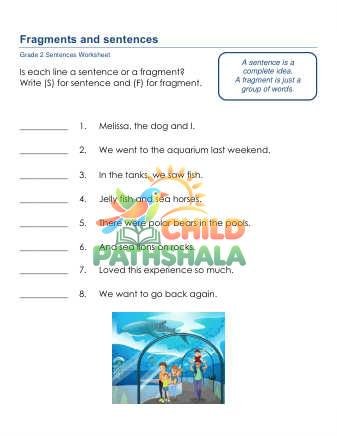 Sentence Fragments A Worksheet for Grade 2