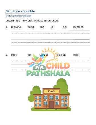 Sentence Scramble A Worksheet for Grade 2