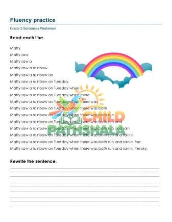 Preview of Sentences Fluency