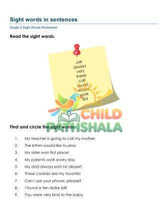 Preview of Sight Words In Sentences
