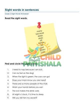 Preview of Sight Words In Sentences