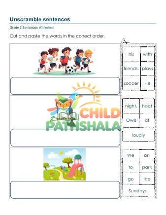 Preview of Unscramble Sentences Irj