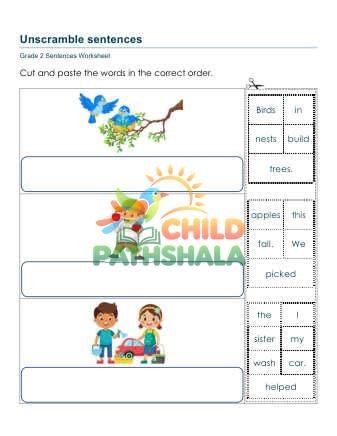Preview of Unscramble Sentences Vei