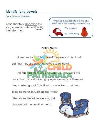 Long Vowels Kic Worksheet for Grade 2