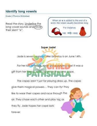Long Vowels Worksheet for Grade 2