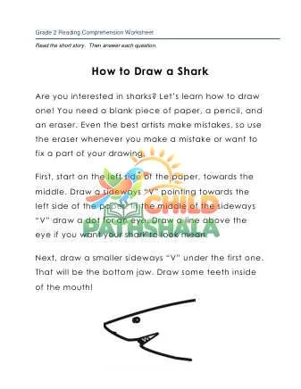Preview of 2 Reading Draw Shark