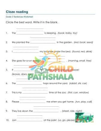 Preview of Cloze Reading Sentences Pfs