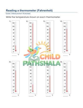 Reading A Thermometer B Worksheet for Grade 2