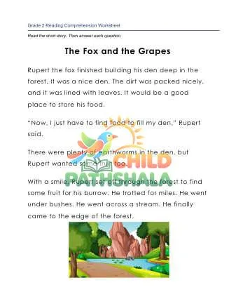 Preview of Story Fox And The Grapes