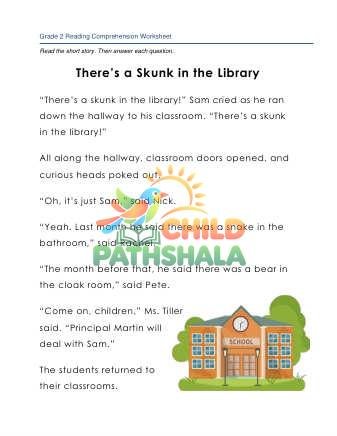 Preview of Story There Is A Skunk In The Library