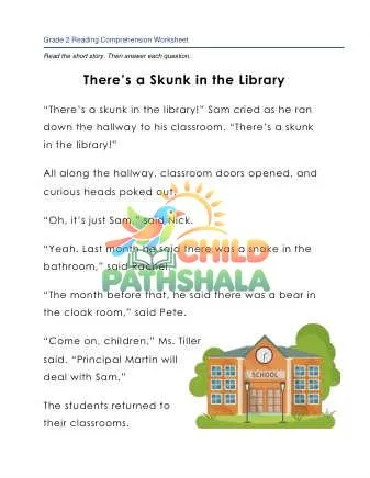 Preview of Story There Is A Skunk In The Library