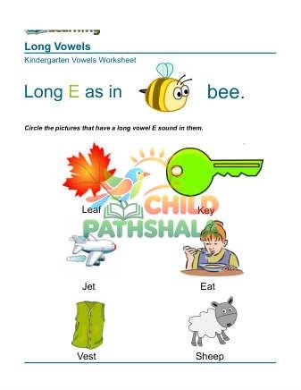 Preview of Long Vowels Circle Letter E