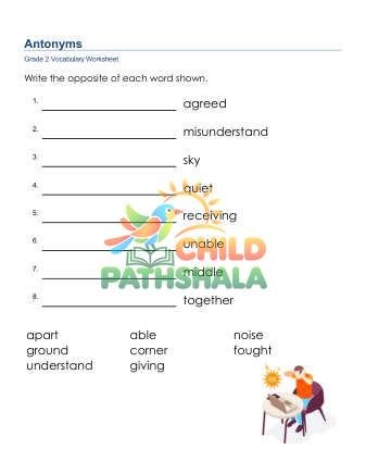 Antonyms 4 Worksheet for Grade 2