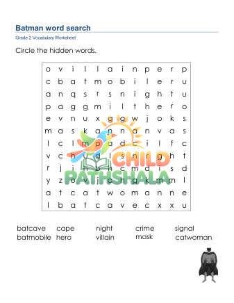 Preview of Batman Word Search Lowercase