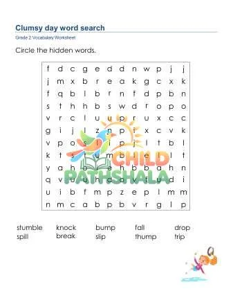 Preview of Clumsy Day Word Search Lowercase