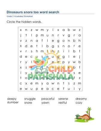 Preview of Dinosaurs Snore Word Search Lowercase