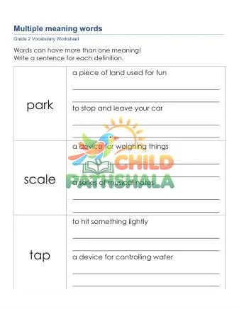 Preview of Multiple Meaning Words