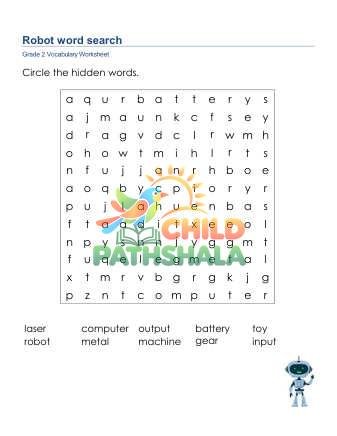 Preview of Robot Word Search Lowercase