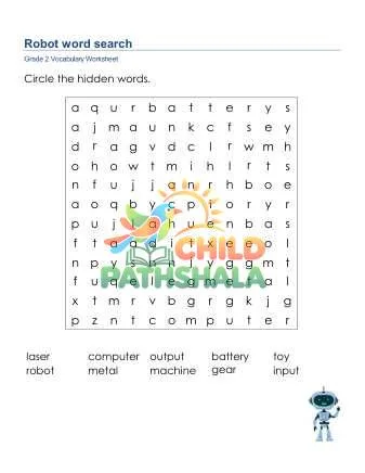 Preview of Robot Word Search Lowercase