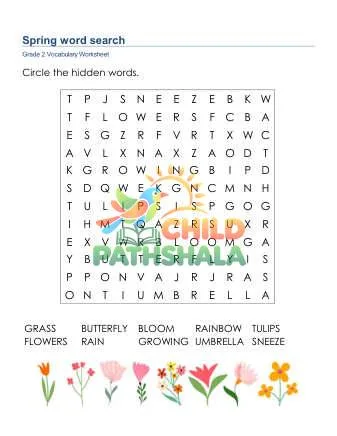 Preview of Spring Word Search Uppercase